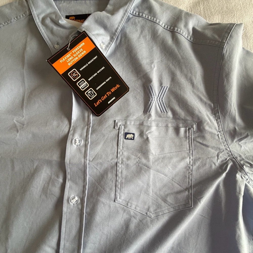 Berne Flex180 Foreman Shirt Mens 2XL  Long Sleeve Button Down Workwear Farming - Picture 9 of 13